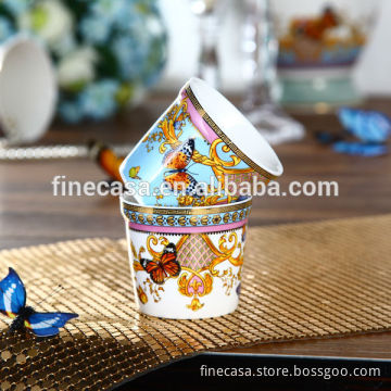Fine New Bone China Luxury Gold Rim Ceramic Flower Pot